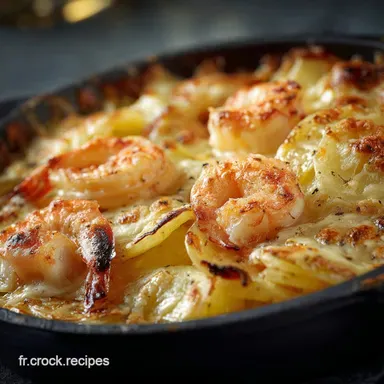 Gratin L&eacute;ger aux Crevettes et Pommes de Terre : Version saine Fiche recette