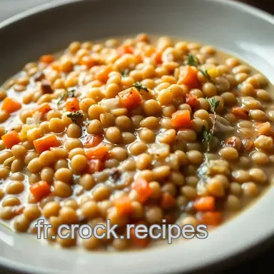 Lentilles blondes mijot&eacute;es : Ma cuisson lente pour douceur et saveurs Fiche recette