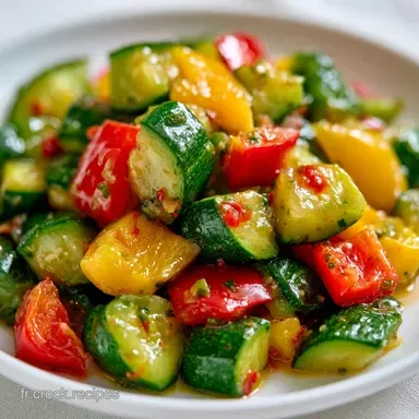 Mijot&eacute; Courgette Poivron pour 4 Personnes Fiche recette