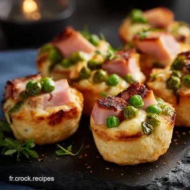 Mini muffins sal&eacute;s petits pois jambon mozzarella Recette rapide pour lap&eacute;ro Fiche recette