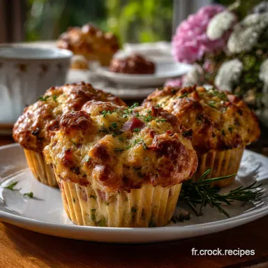 Muffins L&eacute;gers Jambon Et Kiri Plat : Le Coeur Fondant Fiche recette