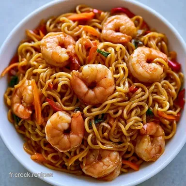 Nouilles Saut&eacute;es Crevettes en 25 Minutes Fiche recette