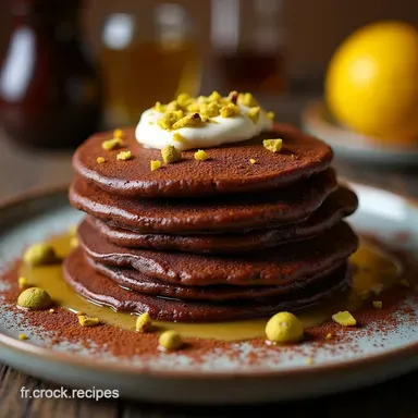 Recette Pancakes Chocolat Pistache Ultra Moelleux et Cacao Intense Fiche recette