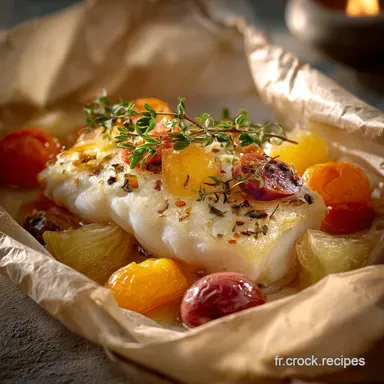 Menus L&eacute;gers Papillote de Cabillaud aux Agrumes Recette Rapide Sant&eacute; Fiche recette
