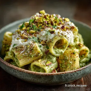 Recette Facile P&acirc;tes au Pesto de Pistache &agrave; la Cr&egrave;me Fiche recette