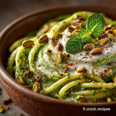 Recette Facile P&acirc;tes au Pesto de Pistache &agrave; la Cr&egrave;me