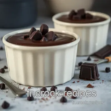 Fondantes Petites Cr&egrave;mes au Chocolat Noir Sans Oeuf - Facile! Fiche recette
