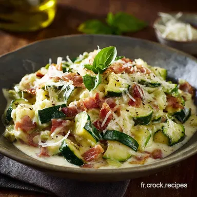Po&ecirc;l&eacute;e de Courgettes &agrave; la Carbonara : Recette L&eacute;g&egrave;re et Cr&eacute;meuse en 30 min Fiche recette