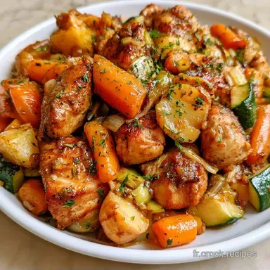 Poulet Aux L&eacute;gumes pour 4 Personnes Fiche recette
