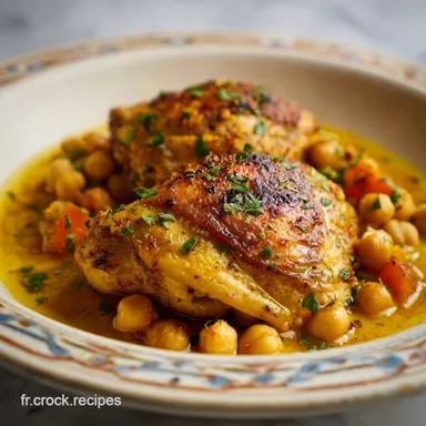 Poulet &agrave; l'espagnole aux pois chiches et &eacute;pices douces en 45 min Fiche recette