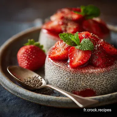 Pudding de Chia FraiseMenthe Le Petit D&eacute;jeuner Healthy Recette Sans Cuisson Fiche recette