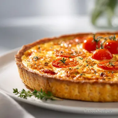 Quiche sans p&acirc;te au thon et tomate : Recette Facile L&eacute;g&egrave;re Fiche recette