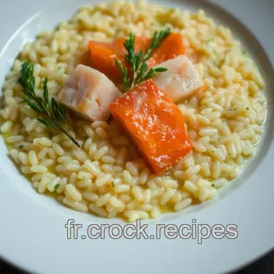 Risotto au Saumon et Son Velout&eacute; de Citron : Un Plat &Eacute;l&eacute;gant et Savoureux Fiche recette