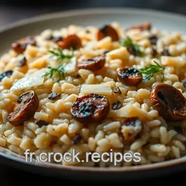 Risotto Cr&eacute;meux aux Champignons et Parmesan : Une Recette Facile et Savoureuse