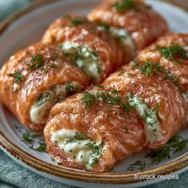 Roul&eacute;s Saumon Fromage Frais pour 4 Fiche recette