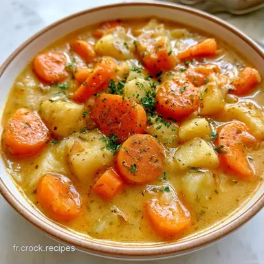 Soupe L&eacute;gumes &Eacute;conomique pour 6 Portions Fiche recette