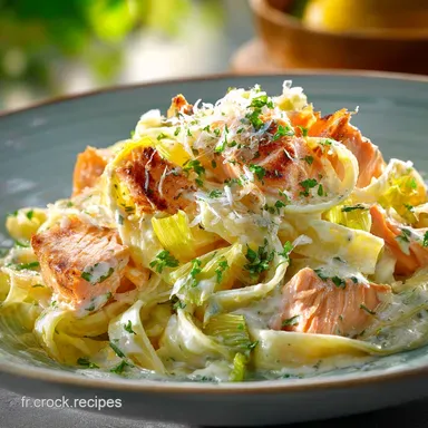 Tagliatelles aux Poireaux et au Saumon Cr&eacute;meuses Recette Facile Fiche recette