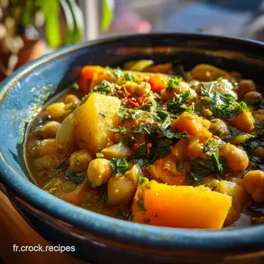 Recettes V&eacute;ganes Tajine dHiver R&eacute;confortant aux Pois Chiches et Citron Confit