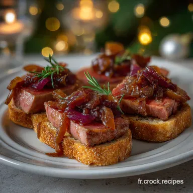 Recette De Toasts Au Confit D Oignon Et Magret Gourmands Fiche recette