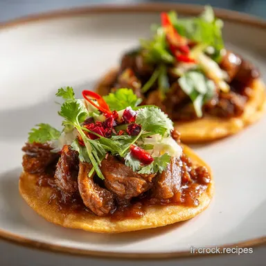 Tostadas d'Agneau Brais&eacute; : Recette pour 6 Personnes Fiche recette