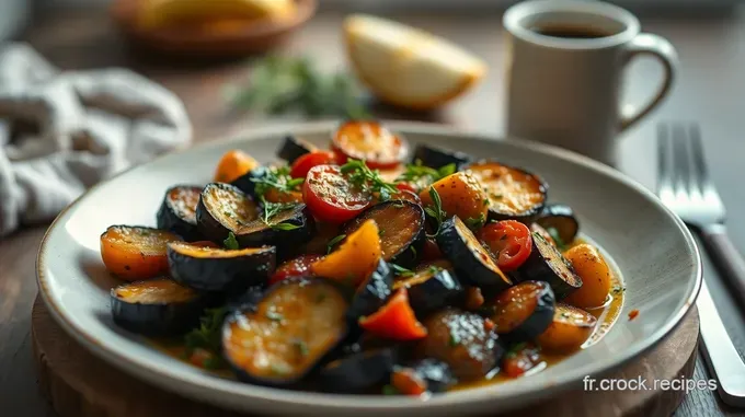 Aubergines et Poivrons Rôtis à l Ail et aux Herbes