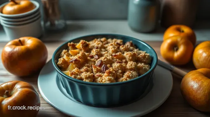 Crumble aux Pommes Caramélisées et Amandes Croquantes