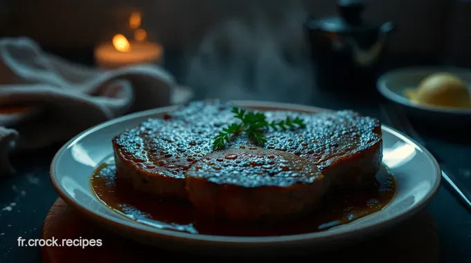 Faux-filet de bœuf poêlé sauce au beurre maître d’hôtel et pommes de terre fondantes