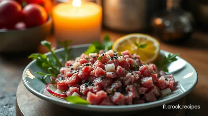 Tartare de Radis Blue Meat Crème Subtile et Herbes Fraîches