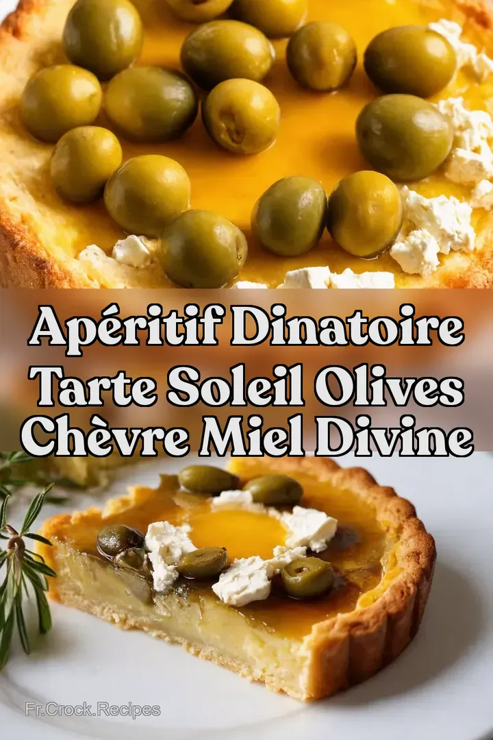 Ap&eacute;ritif Dinatoire Tarte Soleil Olives Ch&egrave;vre Miel Divine