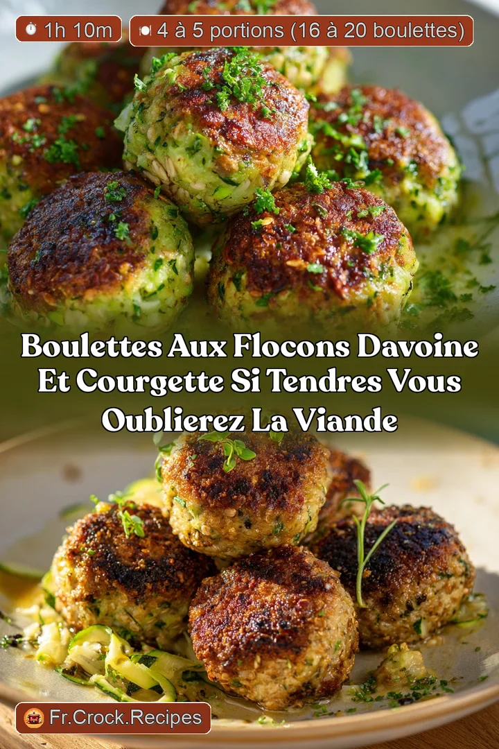Boulettes aux flocons davoine et courgette Si tendres vous oublierez la viande