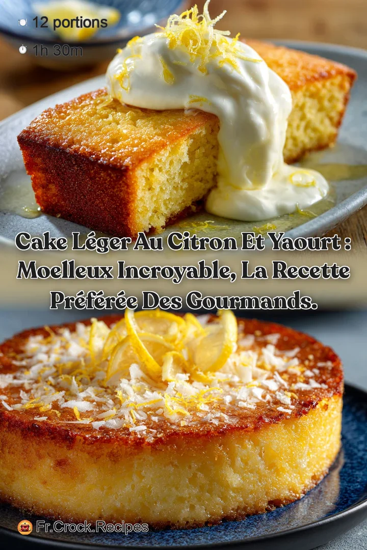 Cake L&eacute;ger au Citron et Yaourt : Moelleux incroyable la recette pr&eacute;f&eacute;r&eacute;e des gourmands.