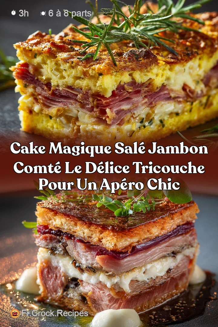Cake magique sal&eacute; jambon comt&eacute; Le d&eacute;lice tricouche pour un ap&eacute;ro chic