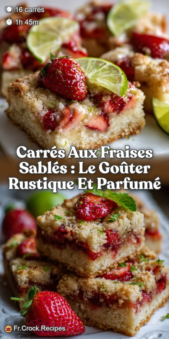 Carr&eacute;s aux fraises sabl&eacute;s : Le go&ucirc;ter rustique et parfum&eacute;