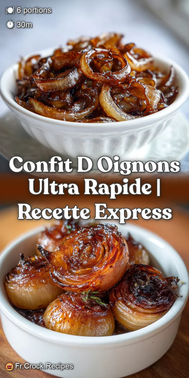 Close-up of bubbling, translucent onions, showcasing rich caramelization. The golden-brown edges create a visually appeali...