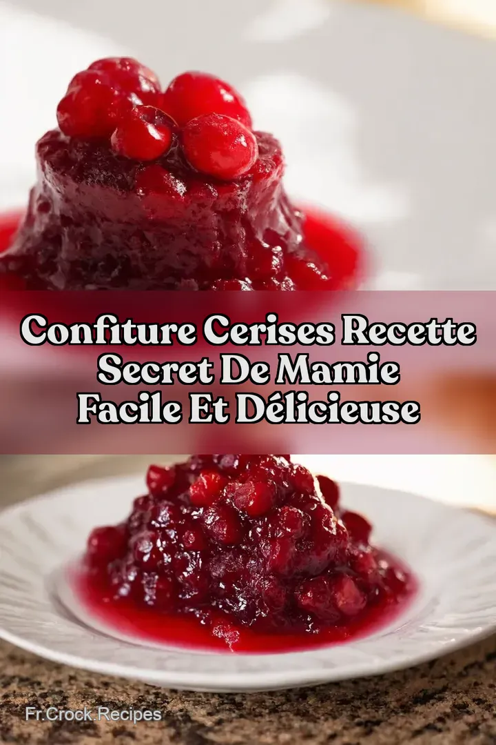 Confiture Cerises Recette Secret de Mamie Facile et D&eacute;licieuse