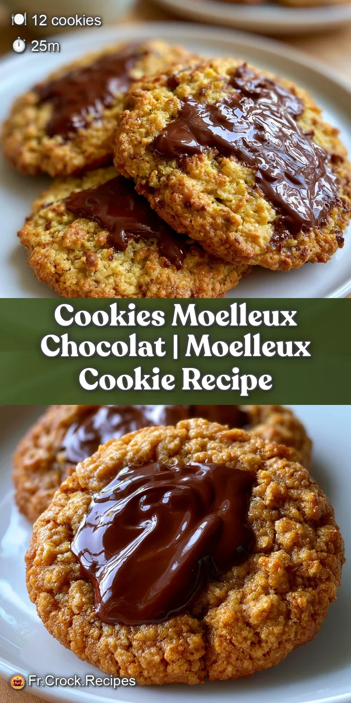 Gros plan sur un c&oelig;ur de chocolat fondant et brillant s'&eacute;coulant d'un biscuit dor&eacute; &agrave; la texture tendre.