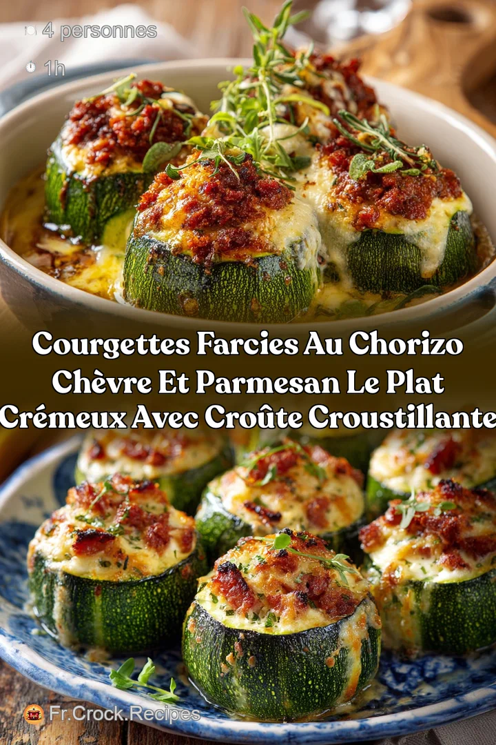 Courgettes farcies au chorizo ch&egrave;vre et parmesan Le plat cr&eacute;meux avec cro&ucirc;te croustillante