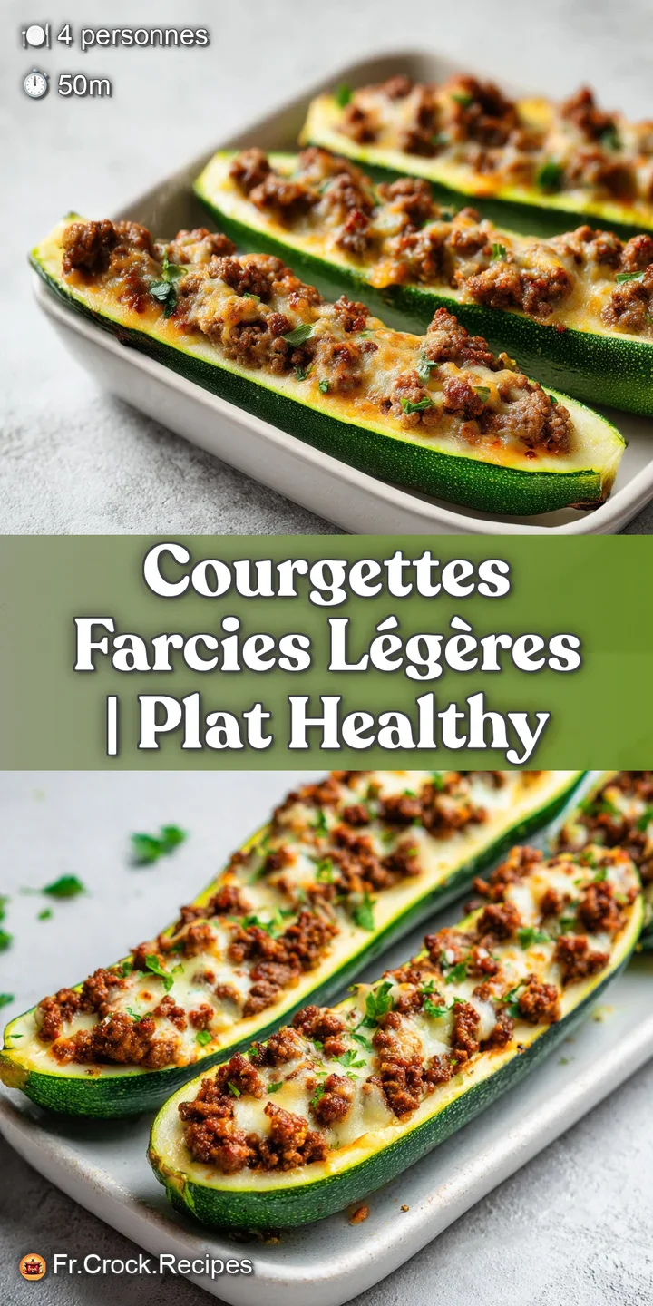 Zoom sur une farce grill&eacute;e et croustillante sortant d'une courgette tendre, avec des reflets dor&eacute;s et du fromage fondu.