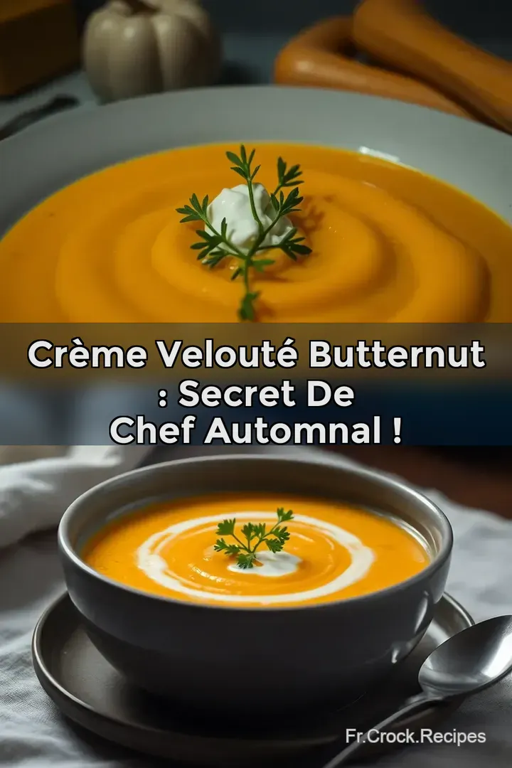 Cr&egrave;me Velout&eacute; Butternut : Secret de Chef Automnal !