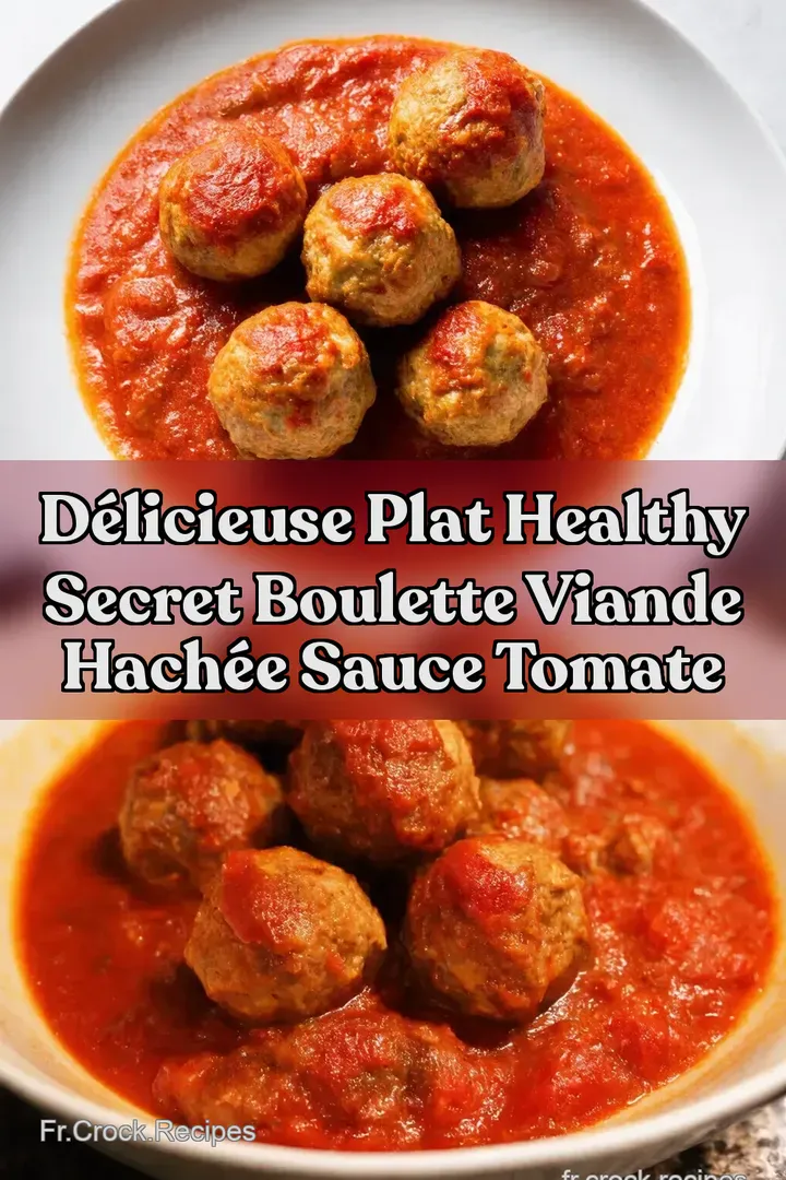 D&eacute;licieuse Plat Healthy Secret Boulette Viande Hach&eacute;e Sauce Tomate