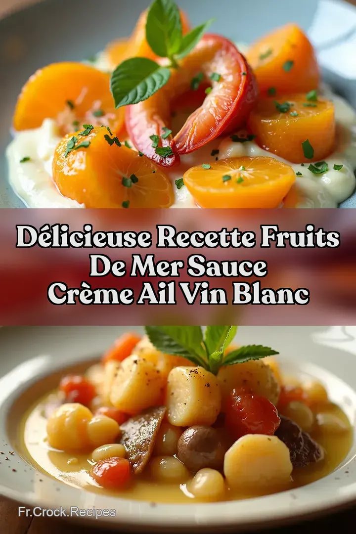 D&eacute;licieuse Recette Fruits de Mer Sauce Cr&egrave;me Ail Vin Blanc