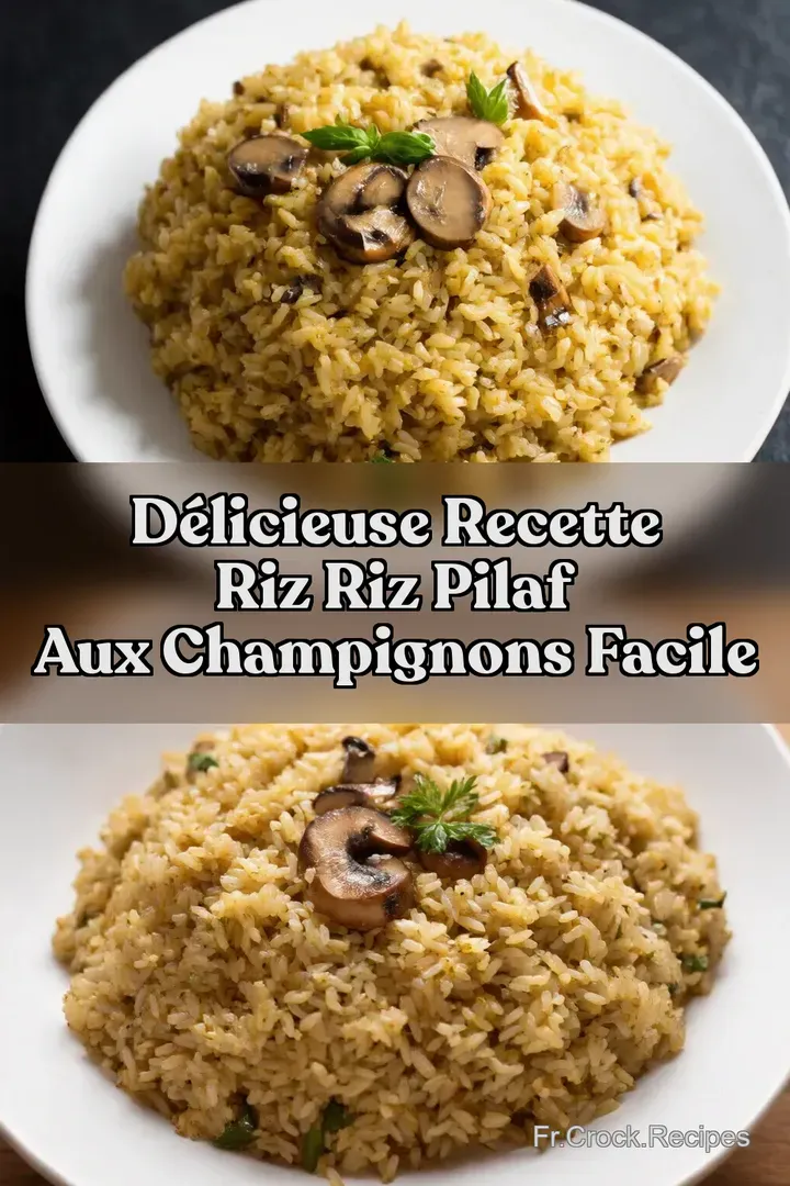 D&eacute;licieuse Recette Riz Riz Pilaf Aux Champignons Facile