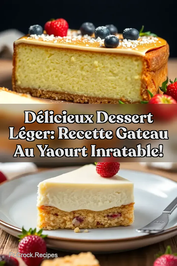 D&eacute;licieux Dessert L&eacute;ger: Recette Gateau au Yaourt Inratable!