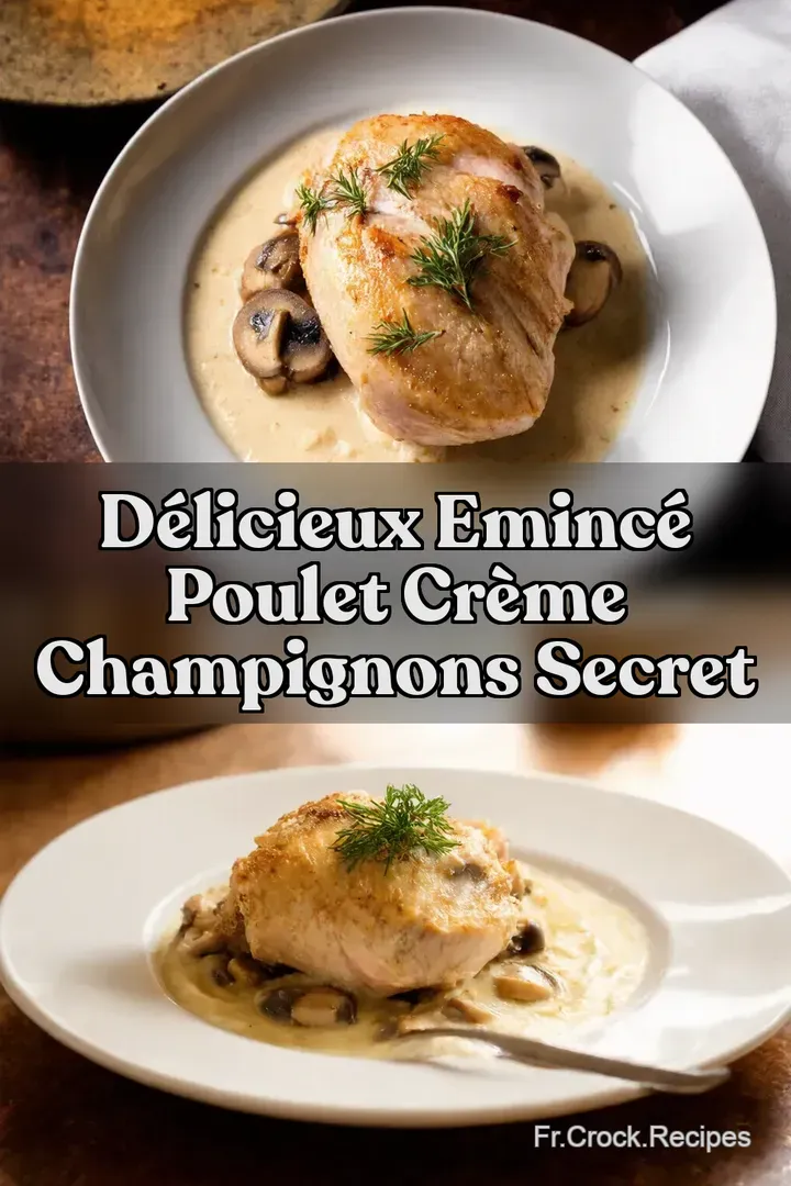 D&eacute;licieux Eminc&eacute; Poulet Cr&egrave;me Champignons Secret