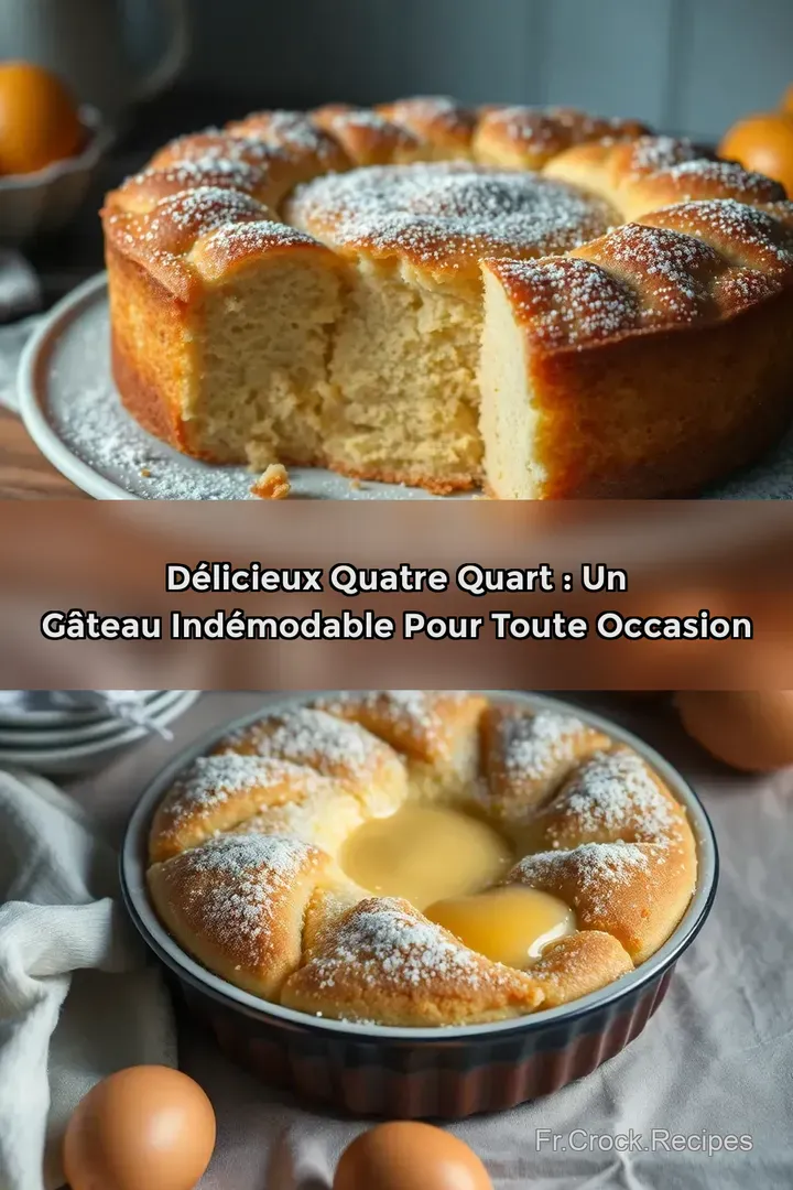D&eacute;licieux Quatre Quart : Un G&acirc;teau Ind&eacute;modable pour Toute Occasion