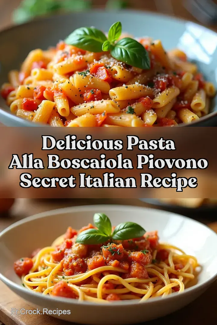 Delicious Pasta alla Boscaiola Piovono Secret Italian Recipe
