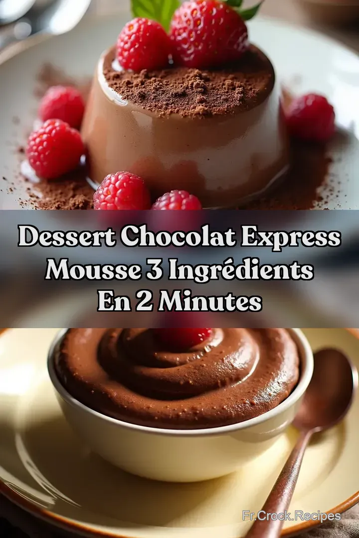 Dessert Chocolat Express Mousse 3 Ingr&eacute;dients en 2 Minutes