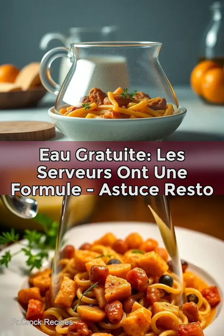 Eau Gratuite: Les serveurs ont une formule - Astuce Resto