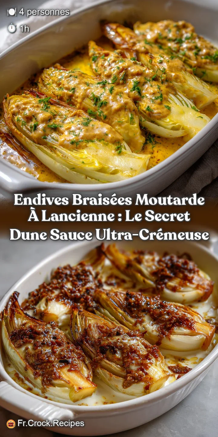 Endives Brais&eacute;es Moutarde &agrave; lAncienne : Le Secret dune Sauce Ultra-Cr&eacute;meuse