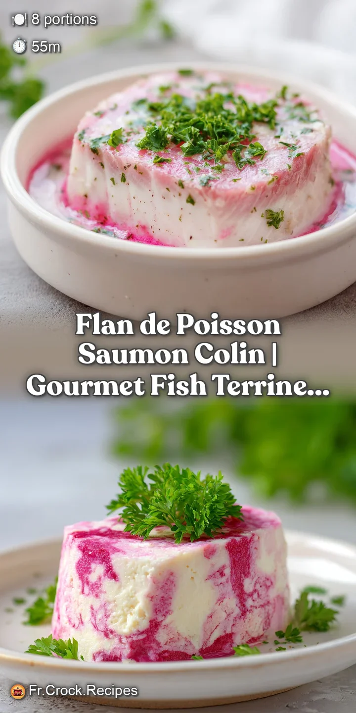 Close-up of a moist, tender salmon and hake flan showing a delicate, velvety texture and soft pastel colors.